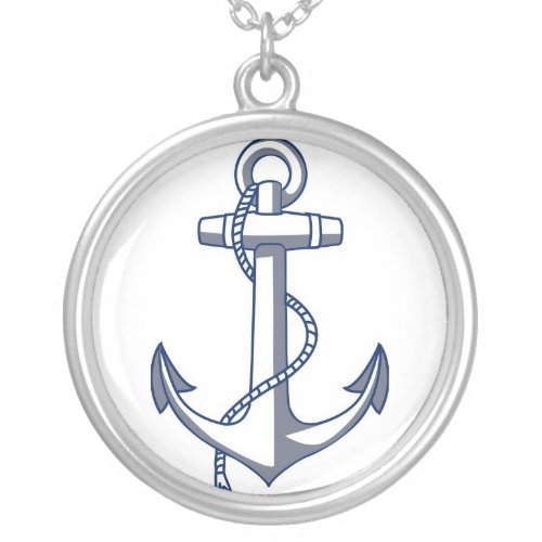 Nautical Anchor Ocean Sea Theme Silver Plated Necklace
