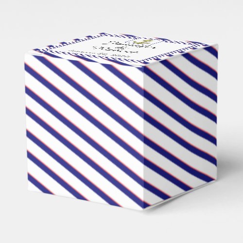 Nautical Anchor on Blue Stripe Wedding Favor Boxes