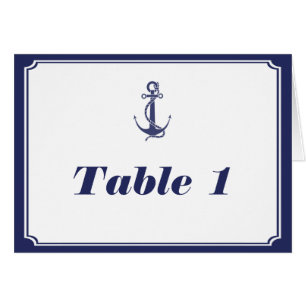 Nautical Anchor on Navy Table Number tent