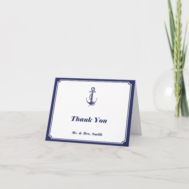 Nautical Anchor on Navy Thank You (Front)