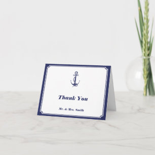 Nautical Anchor on Navy Thank You Card