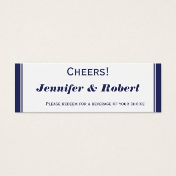 Nautical Anchor On Navy Wedding Drink Tickets by NoteableExpressions at Zazzle