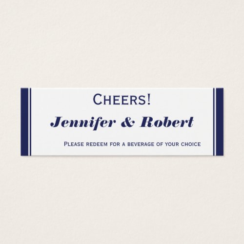 Nautical Anchor on Navy Wedding Drink Tickets