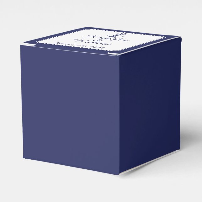 Nautical Anchor on Navy Wedding Favor Boxes (Front Side)