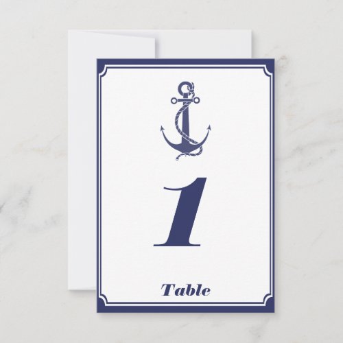 Nautical Anchor on Navy Wedding Insert Invitation