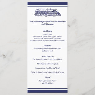 Nautical Anchor on Navy Wedding Menu v7 for JRoy