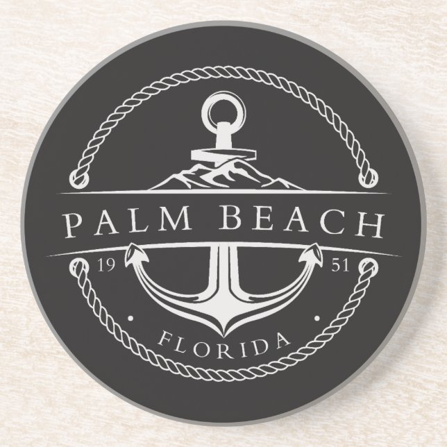 Nautical Anchor Palm Beach Florida 1951 Coaster (Front)