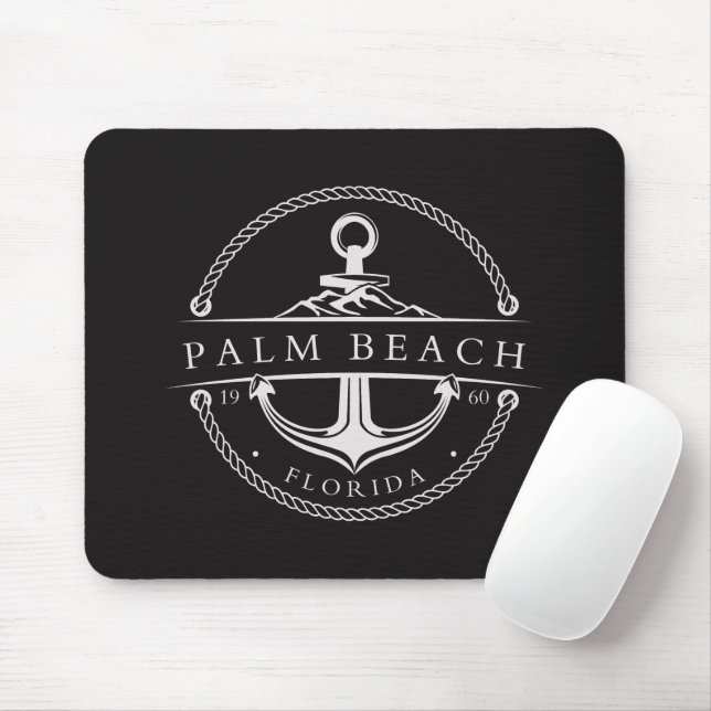 Nautical Anchor Palm Beach Florida 1960 Mouse Pad (With Mouse)