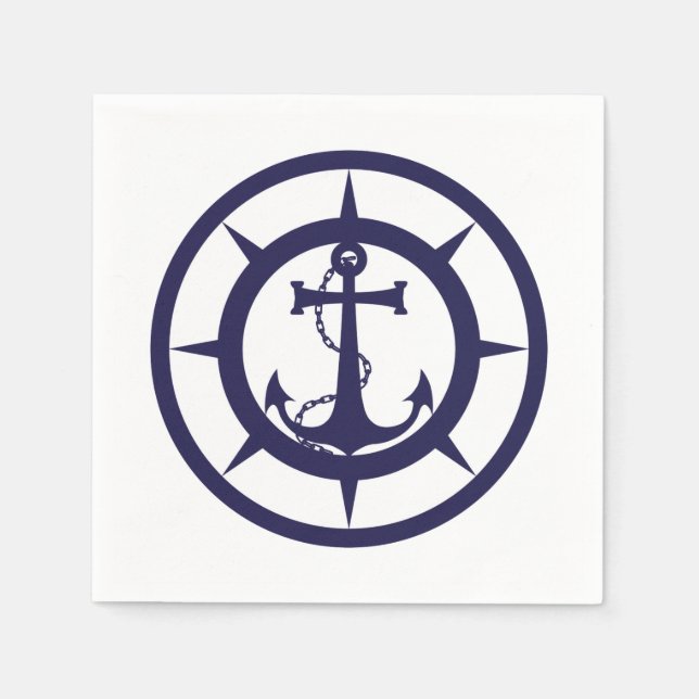 Nautical Anchor Paper Napkins (Front)