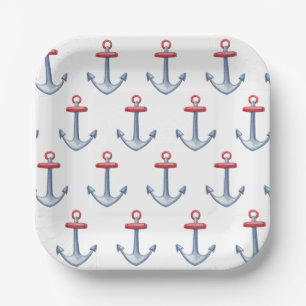 Nautical Anchor Paper Plates