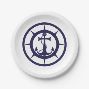 Nautical Anchor Paper Plates