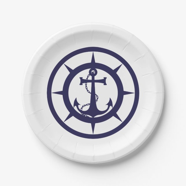 Nautical Anchor Paper Plates (Front)