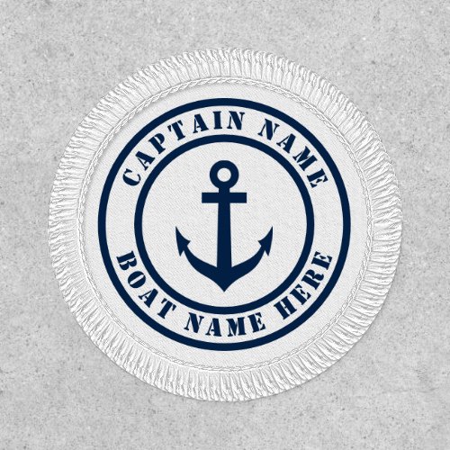 Nautical anchor patch for boat captain and sailors