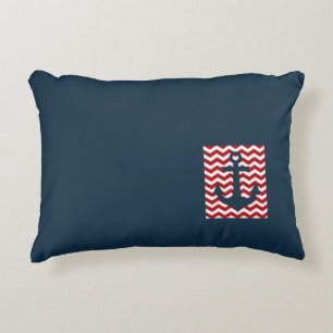 Nautical Anchor Patriotic Boat Name Captain Accent Pillow