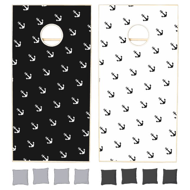 Nautical Anchor Pattern Cornhole Set (Set)