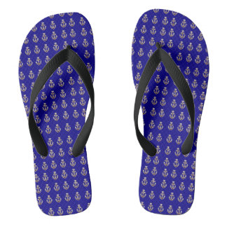 Nautical Anchor Pattern Flip Flops