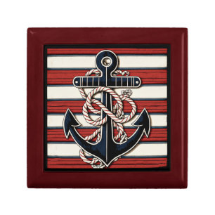 Nautical Anchor Pattern Gift Box