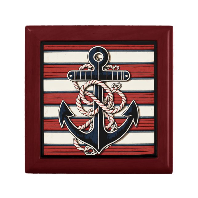 Nautical Anchor Pattern Gift Box (Front)