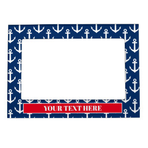 Nautical anchor pattern magnetic photo frame