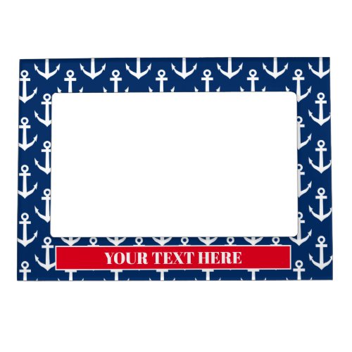 Nautical anchor pattern magnetic photo frame