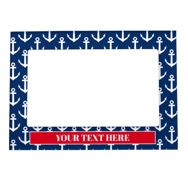 Nautical anchor pattern magnetic photo frame (Front)