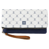 Nautical Anchor Pattern Monogram Clutch (Front)