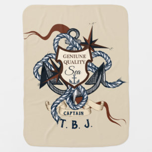 Nautical Anchor Personalized Baby Blanket
