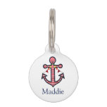 Nautical Anchor Personalized Cat Or Dog Pet Pet Name Tag at Zazzle