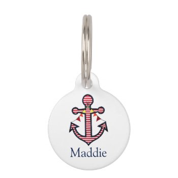 Nautical Anchor Personalized Cat Or Dog Pet Pet Name Tag by ClipartBrat at Zazzle