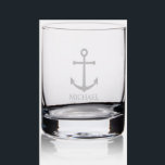 Nautical Anchor Personalized Groomsmen Rocks Glass<br><div class="desc">Nautical Personalized Groomsmen Gift 
This design features anchor and personalized groomsman's name with title in classic serif font style.

Also perfect for best man,  father of the bride and more.</div>