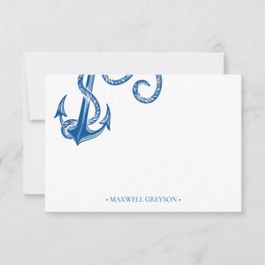 Nautical Anchor Personalized Stationery Small Note Card