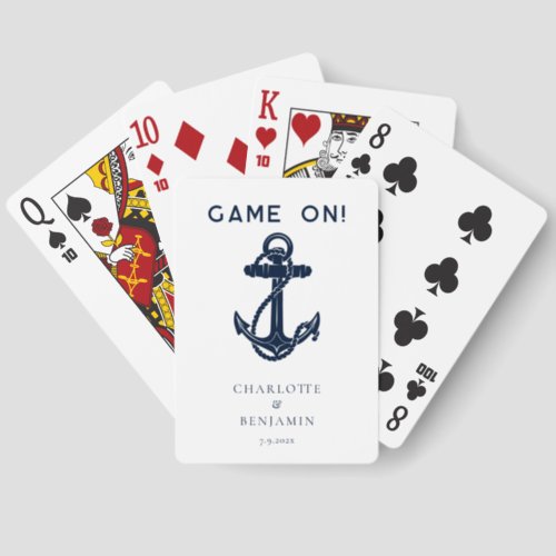 Nautical Anchor Personalized Wedding Canasta Cards