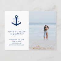 Nautical Anchor Photo Wedding Save the Date
