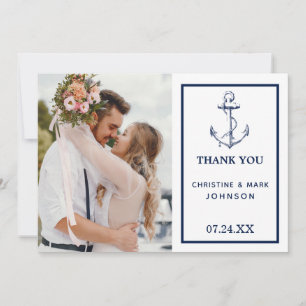 Nautical Anchor Photo White Thank You Card