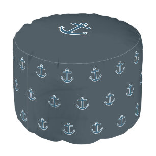 Nautical Anchor Pillow Pouf Ottoman