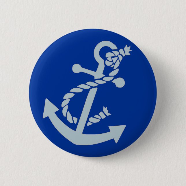 Nautical Anchor Pinback Button (Front)