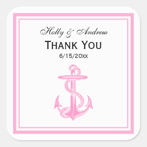 Nautical Anchor Pink Framed 2 TY Envelope Seal