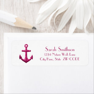 Nautical Anchor Pink Pretty Address Return Labels