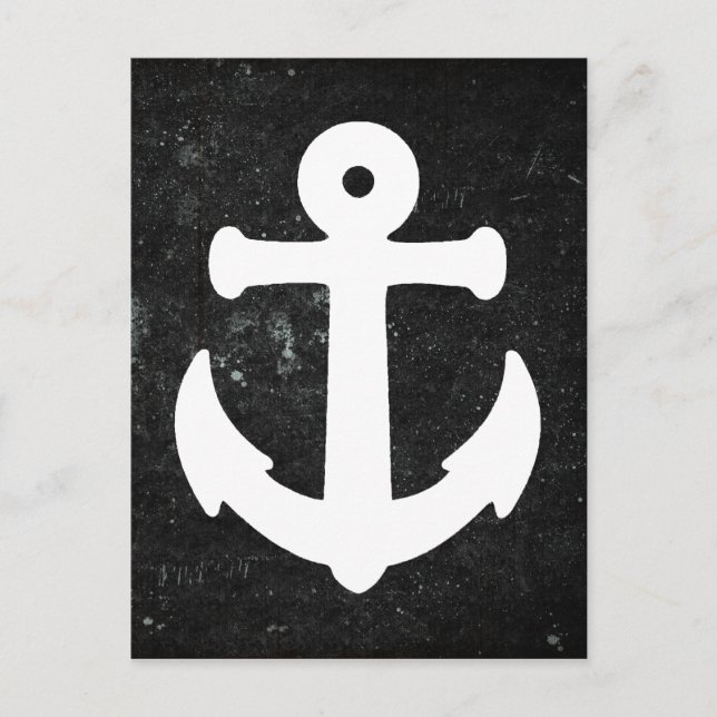 Nautical Anchor Postcard w Chalkboard Background (Front)