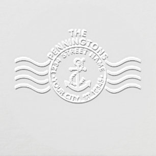 Nautical Anchor Postmark #2 Name Return Address Embosser