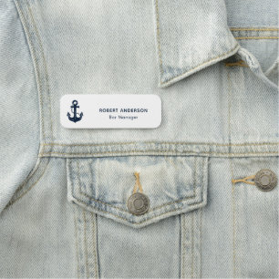 Nautical Anchor Professional Staff Personalized Name Tag