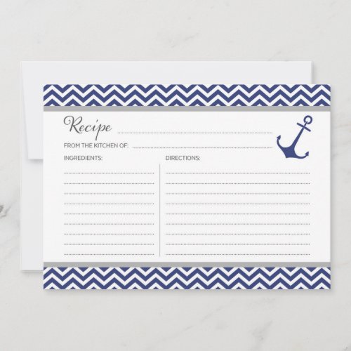 Nautical Anchor Recipe Card