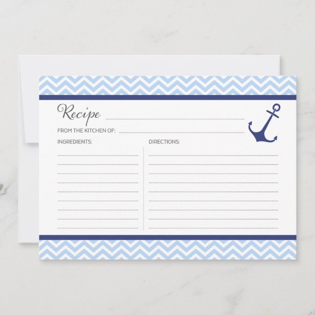 Nautical Anchor Recipe Card (Front)