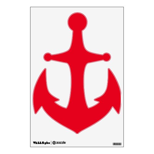 Nautical anchor red solid plain elegant decorative wall decal