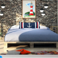 Nautical Anchor Red, White and Blue Body Pillow