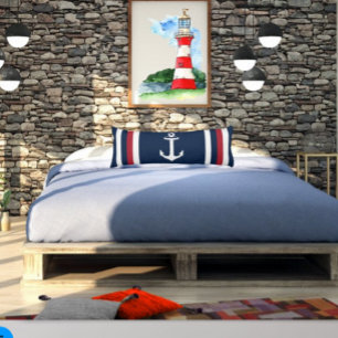 Nautical Anchor Red, White and Blue Body Pillow