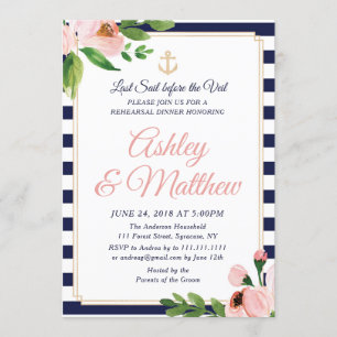 Nautical Anchor Rehearsal Dinner Invitation
