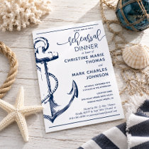 Nautical Anchor Rehearsal Wedding Dinner Invitation