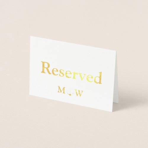 Nautical Anchor Reserved Wedding Table place Foil Card