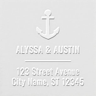 Nautical Anchor Return Address Custom Embosser
